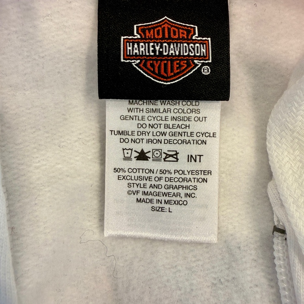 Harley-Davidson White Hoodie with Winged Logo - Picture 4 of 6